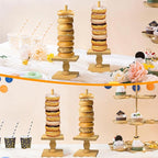 2 Pcs Donut Stand Wooden Square Doughnut Stand Bagel Stand Donut Display Tower for Dessert Table Doughnut Holders for Party Donut Display Stand for Birthday Banquet (Wooden)