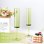 24 PCS Green Champagne Flutes Plastic 5.4OZ Clear Acrylic Champagne Glasses Long Stem Champagne Flutes Sparkling Wine Glasses Sage Green Champagne Glasses FOR Wedding Cocktail Cups Cava Prosecco