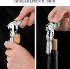 HYZ 2-Pack Wine Opener Waiter Corkscrew, Professional Wine Key for Servers, Bartender with Foil Cutter, Manual Wine Bottle Opener Double Hinged (Army Green)