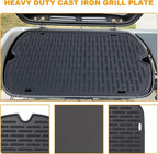 Cast Iron Grill Griddle for Weber 9010001 9011701 9013001 9020001 9030001 Traveler Portable Grill Accessories, Reversible Full Size Cooking Plate with Carry Bag