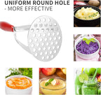 Joyoldelf Heavy Duty Stainless Steel Potato Masher, Professional Integrated Masher Kitchen Tool & Food Masher/Potato Smasher with Silicone Handle, Perfect for Bean, Vegetable, Fruits, Avocado, Meat