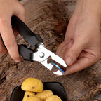 Heavy Duty Walnut Cracker and Chestnut Opener Tool, Black Metal Nutcracker with Portable Sheller Function for Hazelnut and Pistachio Peeling, Kitchen Specialty Gadget for Home Use