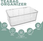 Utopia Home - Tea Bag Organizer With Lids, Clear Pantry Storage Box - (3 Pack) Stackable Partition Organizers or Holder With Lids For Drawers, Countertops, Fridge, Kitchen, Snack & Spice Organization