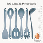 Starpack 'Like a Boss' XL Premium Silicone Cooking Utensils Set (6 Pcs) 13" - Heat Resistant Kitchen Utensils 600°F - Non-Stick Silicone Utensil Set - Large Kitchen Utensils Set for Cooking & Serving