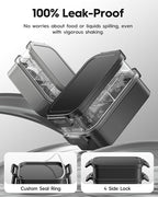 Adults Bento Box with Insulated Lunch Bag, 74oz Capacity 3 Stackable Leak-Proof Bento Box Built-In Utensil and Sauce, PFAS & BPA-Free, Microwave & Dishwasher Safe (Astral Black)