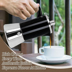 12 Cup Thickened Moka Pot 304 Stainless Steel 600ml Italian Espresso Coffee Maker Stovetop CoffeeMakers Mocha Pot Percolator for Induction Stove Classic Cafe Makers Portable for Easy Brewing