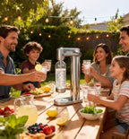 Soda Maker Sparkling Water Maker, Manual Stainless Steel Carbonation Machine for Home, Compatible with 60L Threaded CO₂ Cylinders (Not Included), Water Carbonator with BPA free PET Bottle
