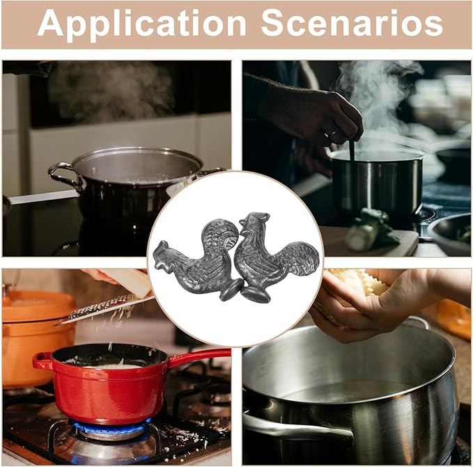 Generic 2pcs Cast Iron Chicken Bird Cooking Tool Supplement for Anemia Dietary Enrichment Reusable Vegan-Friendly Accessory for Athletes Healthy Cooking