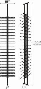 Ultra Wine Racks Floor-to-Ceiling Mount Display (2 Side, Double Deep, Black, Holds 84 Wine Bottles) - Modern Metal Wine Storage for Wine Cellars, Home Bars, Kitchens, & Dining Rooms