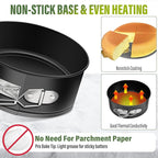 Vakoo 4 Inch Springform Pan - Nonstick, Leakproof Cheesecake Pan for Baking, Easy Release, No Parchment Paper Needed, Set of 4