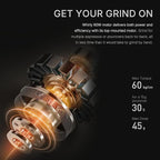 TIMEMORE Burr Coffee Grinder, Portable Electric Grinder with Metal Body, 30 Precise Settings for Espresso to French Press, Low Noise Design, Auto Stop & Clog Protection for Home & Outdoor Use (Black)