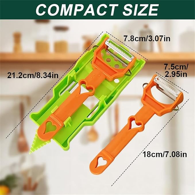 Pelador Multifuncional 2-En-1, Multi Cutter and Julienne Set with Grating Plate, Multifunctional Kitchenware Set, For Fruits and Vegetables (1pcs)