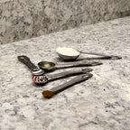 husMait Stainless Steel Measuring Spoons - 5 Piece Heavy Duty Measuring Spoon Set for Dry Food, Spices or Liquids