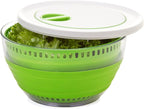 PrepWorks 4 Qt Collapsible Salad Spinner – Space-Saving, BPA-Free, Easy-to-Use for Quick Salad Washing & Drying, Dishwasher Safe