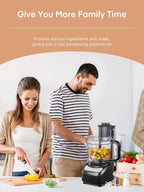 FOHERE Food Processor, 12 Cup, 2-in-1 Feed Chute Food Chopper & Meat Grinder, 500 Watt Motor, BPA Free, Stainless Steel, Procesador de Alimentos for Mincing, Dicing, Shredding, Puree & Kneading Dough