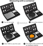 MAXUS Digital Gram Scale 1000g/0.1g, Small Food Scale with Backlit LCD, Mini Pocket Scale for Jewelry