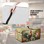 Rooster Sunflower Print Toaster Oven Dust-proof Cover Heat-Resistant Kitchen Small Appliance Air Fryer Covers Universal Washable Microwave Oven Covers (Medium-16.1 * 19.71 * 10 inches)