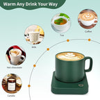 VOBAGA Mug Warmer Set, Coffee Warmer for Desk with 11oz Ceramic Mug, Auto Shut Off & 3-Temp Settings, Smart Coffee Cup Warmer, Home Office Essentials Coffee Set(Mug Included)
