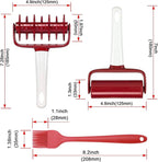 4 pcs Pizza Tool Set Including Pastry Pizza Roller, Pizza Dough Docker that Time-Saving and Dough Cutter and Silicagel Pastry Brush (4 pcs)