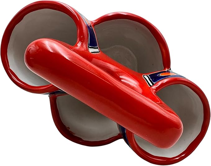 Utensil Holder Mexican Pottery Talavera Utensil Crock Colorful Ceramic Folk Art Hand Painted Home Decor Ceramic Handmade Multicolor Red