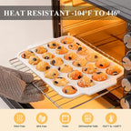 Vinino Silicone Cupcake Pan Set with Metal Reinforced Frame, Regular 12 Cup and Mini 24 Cup Muffin Pans for Baking with Non-Slip Handle, Nonstick Muffin Tray for Oven, BPA Free, Dishwasher Safe