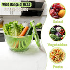 Salad Spinner, Large Vegetables Wash Bowl, 4.8 Qt Fruits Lettuce Dryer with 5 Blade Slicer and Slicer Egg Yolk Strainer Shredder for Salad Cleaner