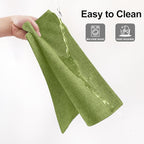 Homaxy Cloths Placemats for Dining Table Set of 4, Heat Resistant Washable Cotton Linen Blend Table Mats, Easy to Clean Place Mats for Indoor Outdoor Party Kitchen Decoration, 13" x 19", Grass Green