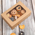 24 Pcs Cookie Boxes with Window for Paper Gift Giving Brown Bakery Gift Boxes 9 x 6.3 x 3 Inch, Easy Estate Holiday Packaging for Cookie, Cupcaked, Donuts & Pastries