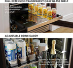 Zephyr 24" Wine Fridge & Beverage Refrigerator Single Zone Under Counter - Mini Wine Cooler Cellars Small Beer Fridge Cabinet Drink Chiller Freestanding Wine Beverage Cooler, 7 bottles,112 cans