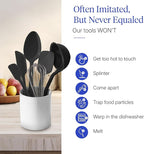 GIR: Get It Right 10-Piece Cooking Utensils Set - Black Silicone - Spatula Set, Silicone Spatulas & Kitchen Spoons - Heat-Resistant up to 425°F - Nonstick Cookware-Friendly - Dishwasher-Friendly