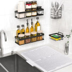 TIKNIK Silicone Dish Drying Mat, Stone Drying Mat for Kitchen Counter with Built-In Drain, Non-Slip Drain Pad with Built-in Drain, Heat Resistant Stone Drying Mat, Hangable, White-1pcs, 20" x 15"