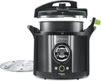 Presto 02144 12-Quart Digital Pressure Canner - Digital Display, Waterbath Capable, 10-Built-In Safety Features, Recipe Book, Black Stainless Steel