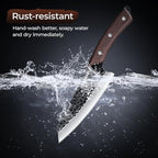 Meat Cleaver Butcher Knife Set of 15PCS, Hand Forged Knives Set for Kitchen, High Carbon Japanese Knife Set with bag & 6 Accessories, Boning Knife for Meat Cutting, Outdoor Cooking BBQ Camping Gift