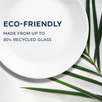 Corelle Vitrelle 6-Piece Salad Appetizer Plate Set Triple Layer Glass and Chip Resistant, 6-3/4-Inch Lightweight Round Plates, Winter Frost White