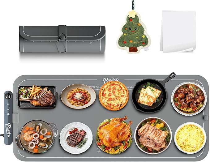 Warming Mat for Food, Extra Large XXL 36"x16" Food Warmer Chafing Dishes for Buffet, Food Warming Mat, Electric Warming Trays for Parties,Portable Heating Pad 6 Level Temp 6 Hour Timer