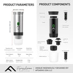 APSARAS USA Portable Coffee Maker, Portable Espresso Maker, 20 bar Mini Espresso Machine, 3in1 Electric Espresso Maker, Travel Coffee Maker with Ground Coffee & Capsule(Ns&DG) for RV, Camping