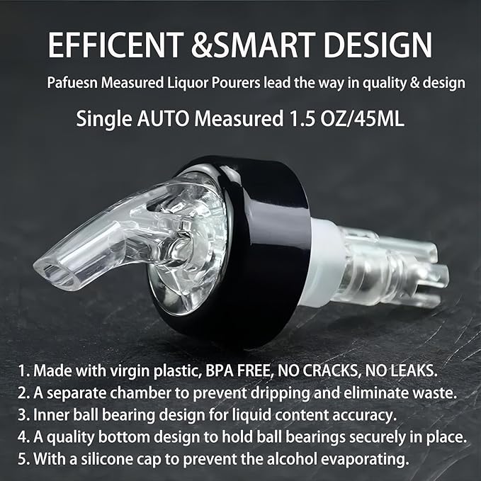 12 Pack Measured Liquor Pour Spout, Liquor Bottle Pourers, Measure Pour Spout for Liquor Bottles, Bottle Pourers for Alcohol, Shot Pourer Cocktail Liquor Dispenser Bar Bartending Tool -1.5oz/45ml
