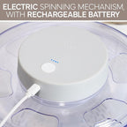 COOK WITH COLOR Electric Salad Spinner, Round 4.5L Capacity – Fast Drying & Easy Spin for Fresh Greens, Goat/Mink