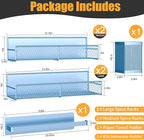 Magnetic Spice Rack for Refrigerator, 6 Pack Metal Magnetic Shelf Blue, Moveable Spice Organizer, Strong Magnetic Storage Fridge Organizer with Paper Towel Holder, Utensils Holder