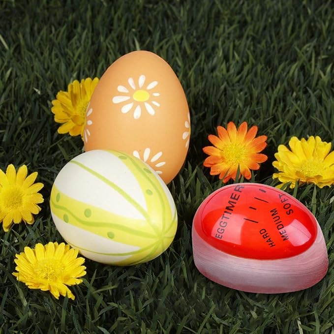 Lasubst Egg Timer for Boiling Eggs that Changes Color When Done, Classic Red