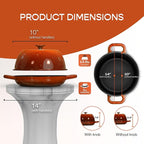 Enameled Cast Iron Dutch Oven for Sourdough Bread Baking | 6 Quart Pot with Lid | 10 Inch Ceramic Enamel Thick Coated Cookware Set with Non Stick Silicone Baking Mat for Cooking | 6 Qt |