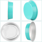 Beasea Mini Pie Pans with Lids, 4 Inch 50 Pack Disposable Cake Pans, 8 Oz Elegant Blue Aluminum Pie Pans for Tart, Quiche & Cheesecake