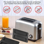 2Pack Silicone Toaster Cover,Heat Resistant Bread Machine Cover Toaster Lid Bread Maker Top Cover,Toaster Appliances Top Cover Bread Maker Dust Cover Sandwich Machine Part Accessories for Clean(Black)