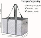WISELIFE Reusable Grocery Bags 8 Pack,Large Grocery Tote Bag Water Resistant Shopping Bags Foldable Grocery Bag for Clothes,Shoes and Picnic,Grey