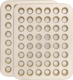 Beasea Nonstick Mini Muffin Pan 48 Cups, 2 Pack 48 Mini Small Tiny Cup Non Stick Muffin Baking Pan Tin Tray Carbon Steel Bakeware Individual Cupcake Baking Pan - Gold