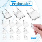 Grevosea 12 Pcs Wall Plate Hangers, Adhesive Picture Hangers Frame Hangers Without Nails Picture Hanging Hooks Plate Holders for Displaying Decorative Plates and Wall Art (Round, Square)