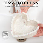 10 Inch Heart Shaped Cake Pans Silicone Large Nonstick Heart Cake Pan Set of 2, Food Grade Silicone Heart Molds for Baking, Easy to Clean Oven Air Fryer Freezer Safe（Cream, Confetti）