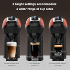 KOTLIE EM-308B Espresso Machine, Single Serve Coffee Maker Compatible with Multiple Capsule Types, Ground Coffee, and ESE Pods, 3 Temperatures, 7 Water Volume Levels, 34 Oz (Orange)