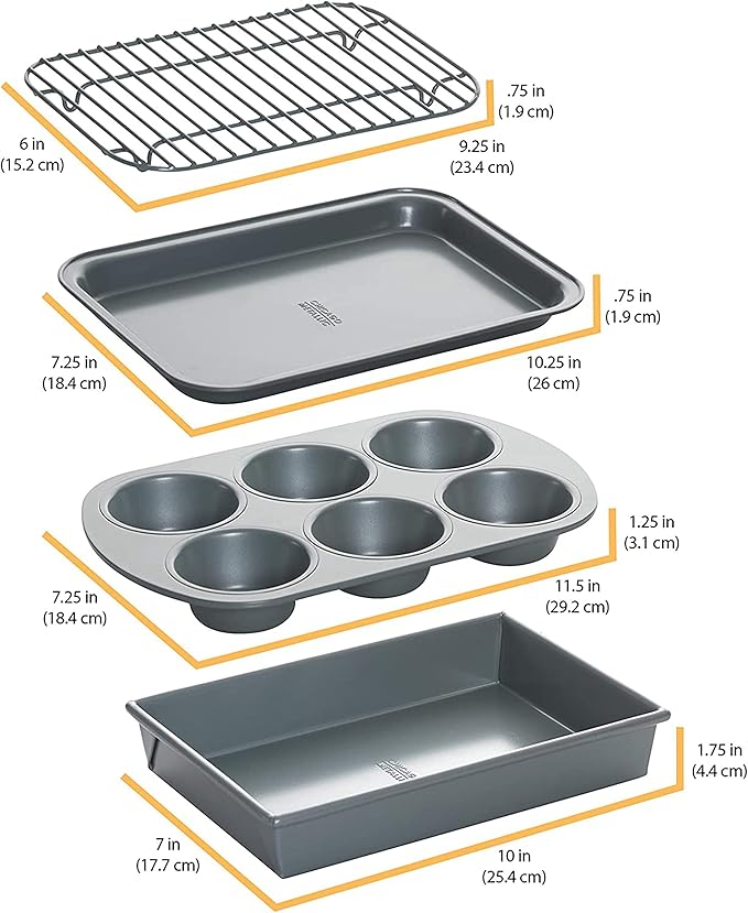 Chicago Metallic Professional 4-Piece Non-Stick Toaster Oven Set