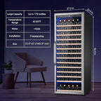 24 Inch Wine Cooler Refrigerator Freestanding, Large Tall Built-in 154-Bottles Wine Fridge, Large Capacity Wine Cellar For Wine Collection, Wine Lovers